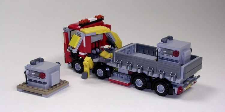 Crane truck with forklift